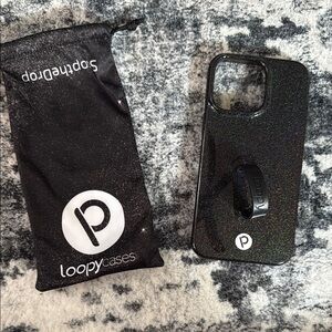 Loopy Case Black Sparkle Protective iPhone Case